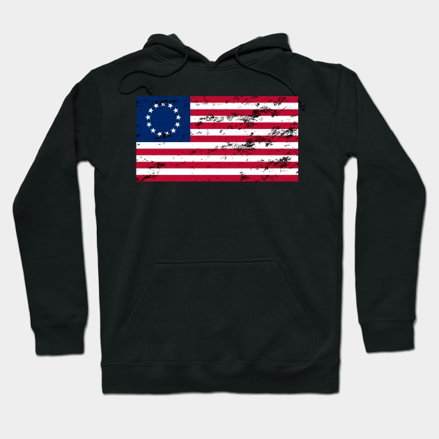 Betsy Ross Flag U.S.A. United States Of America Classic Flag Hoodie by yellowpinko